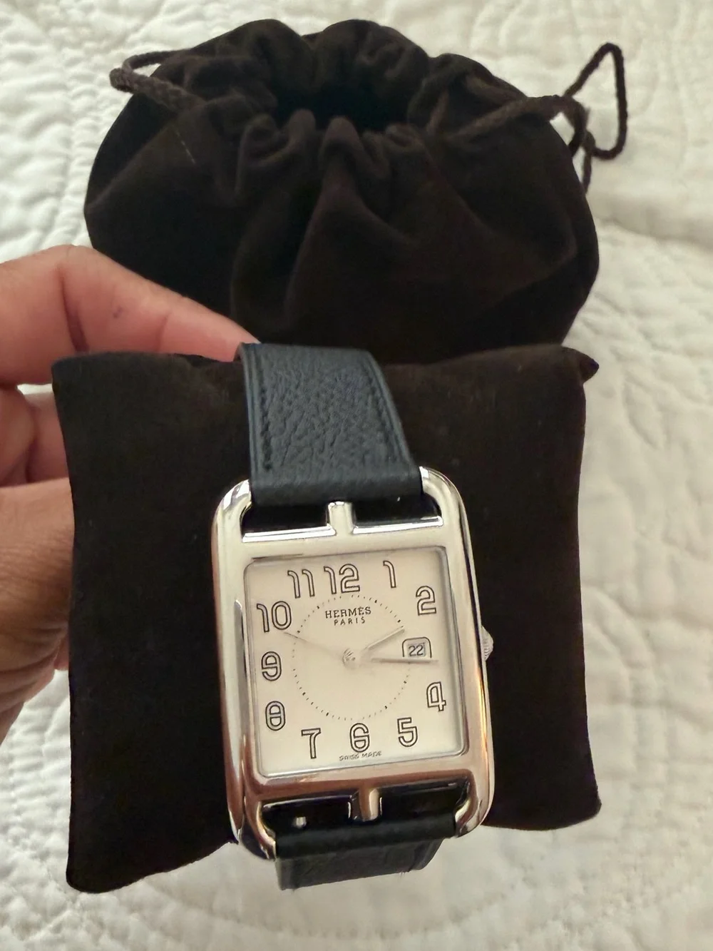 Hermes Brown Velvet Travel Storage Bag